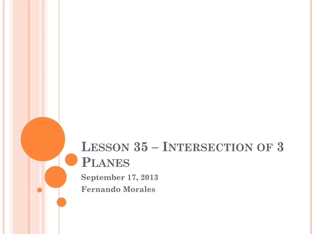 lesson 35 intersection of 3 planes