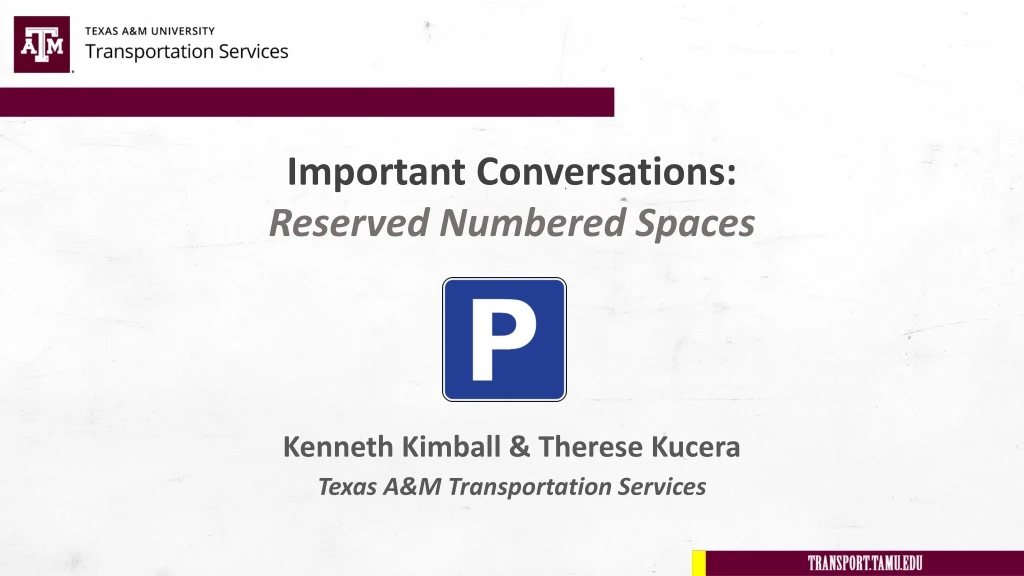 important conversations reserved numbered spaces