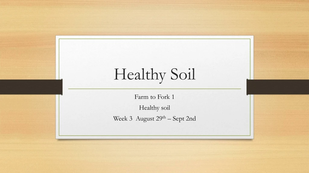 healthy soil