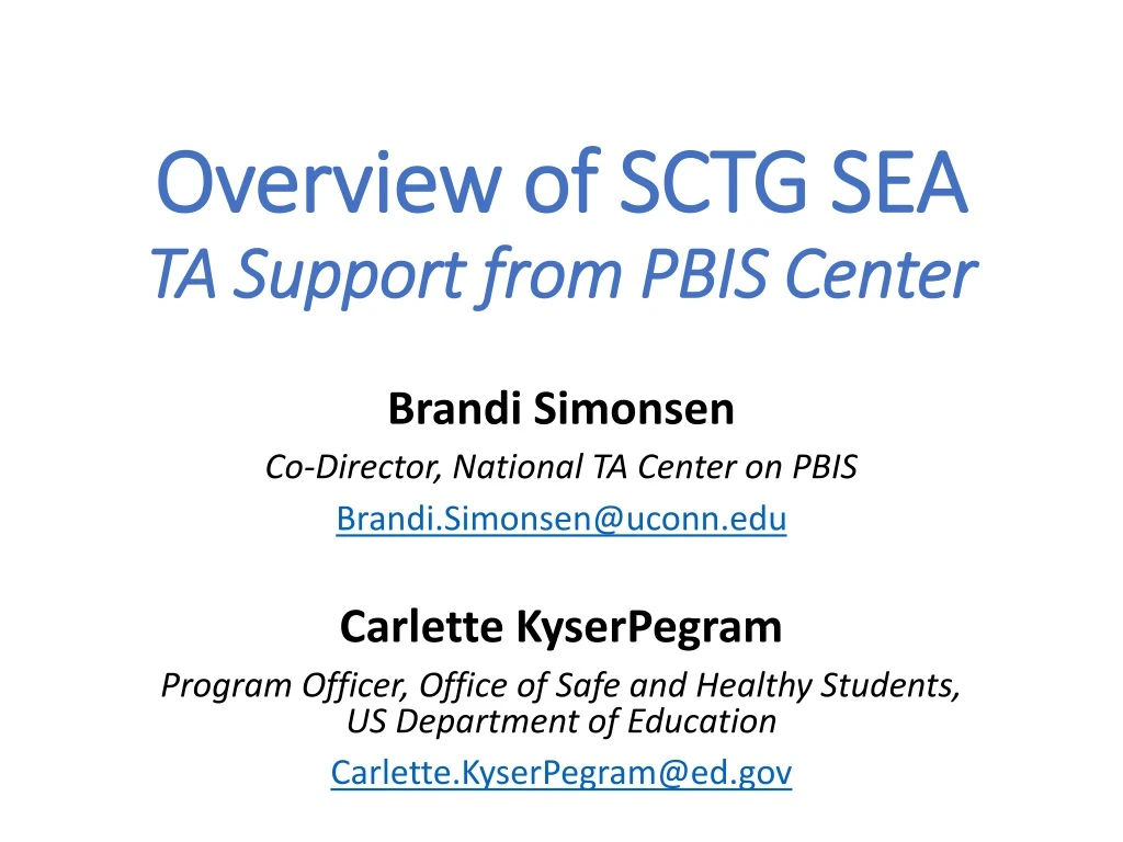 overview of sctg sea ta support from pbis center