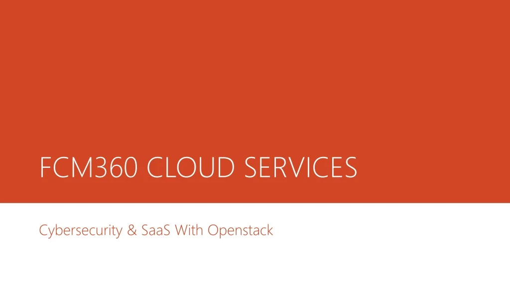 fcm360 cloud services