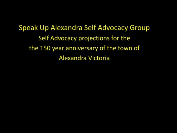150 Y ears Alexandra Anniversary