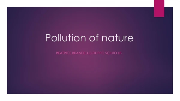 Pollution of nature