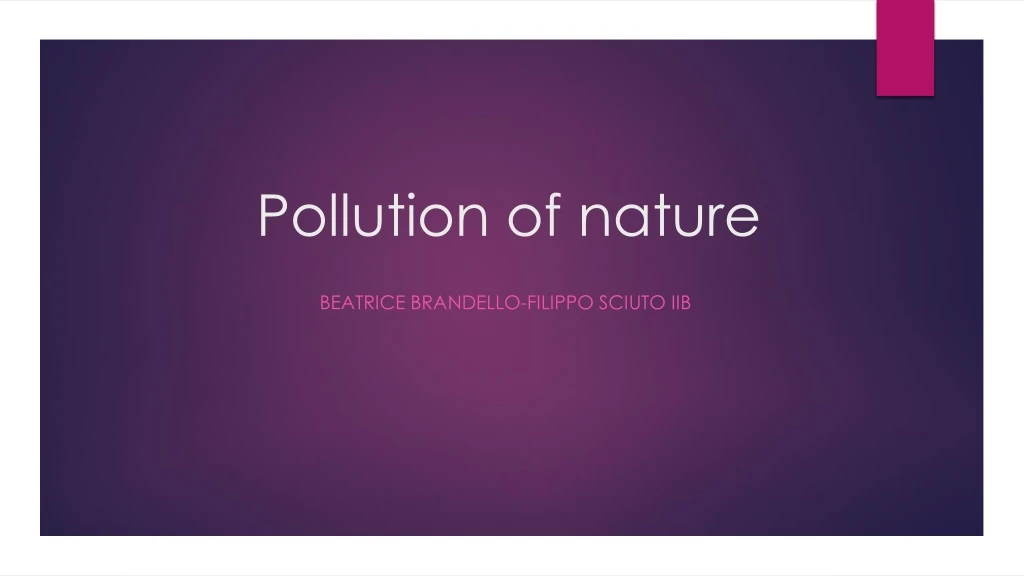 pollution of nature