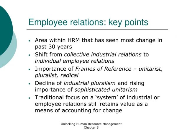 Employee relations: key points
