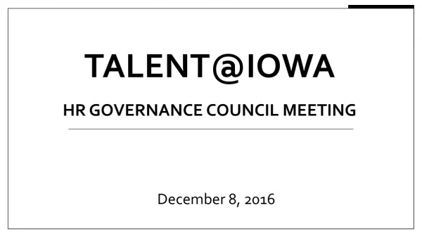 Talent@Iowa HR Governance Council Meeting