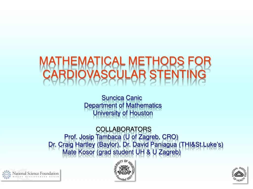 mathematical methods for cardiovascular stenting