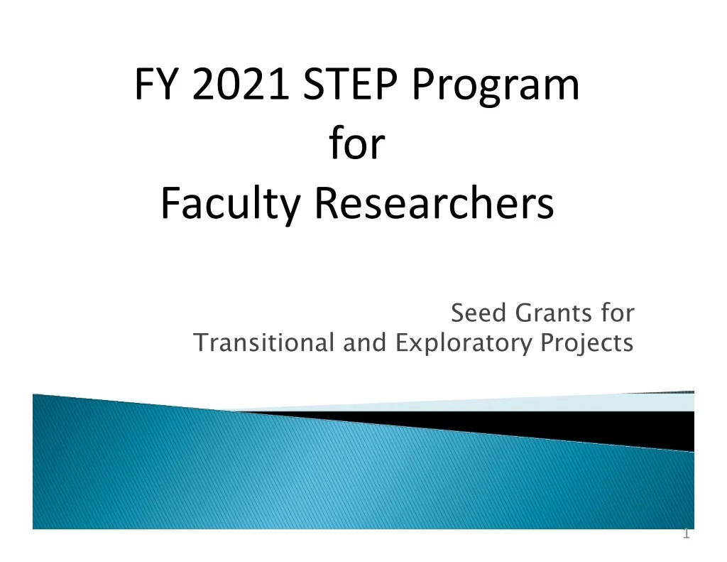 fy 2021 step program for faculty researchers