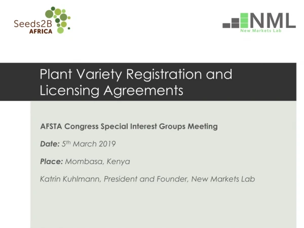 Plant Variety Registration and Licensing Agreements