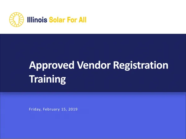 Approved Vendor Registration Training