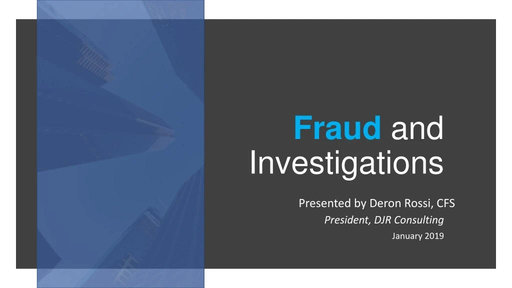 fraud and investigations