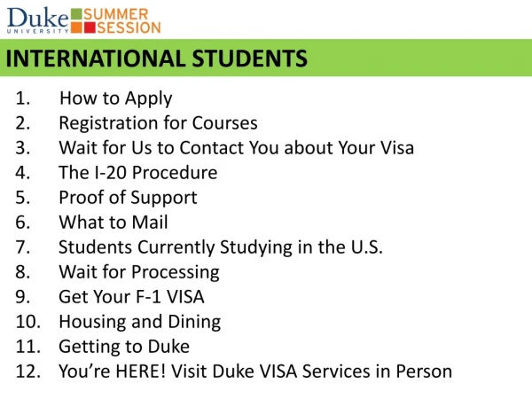 How to Apply Registration for Courses Wait for Us to Contact You about Your Visa