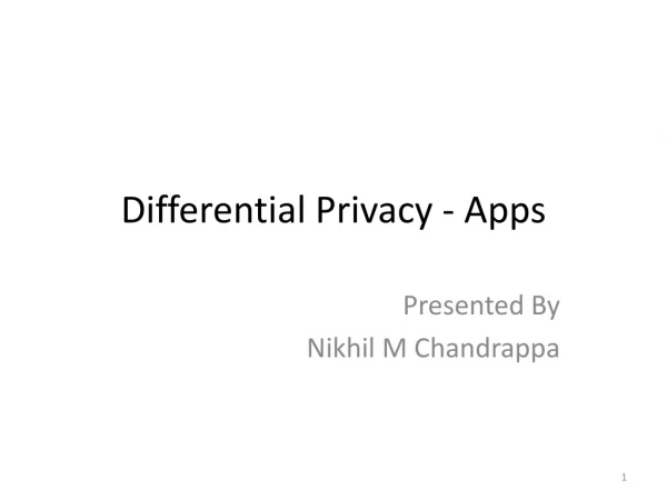 Differential Privacy - Apps