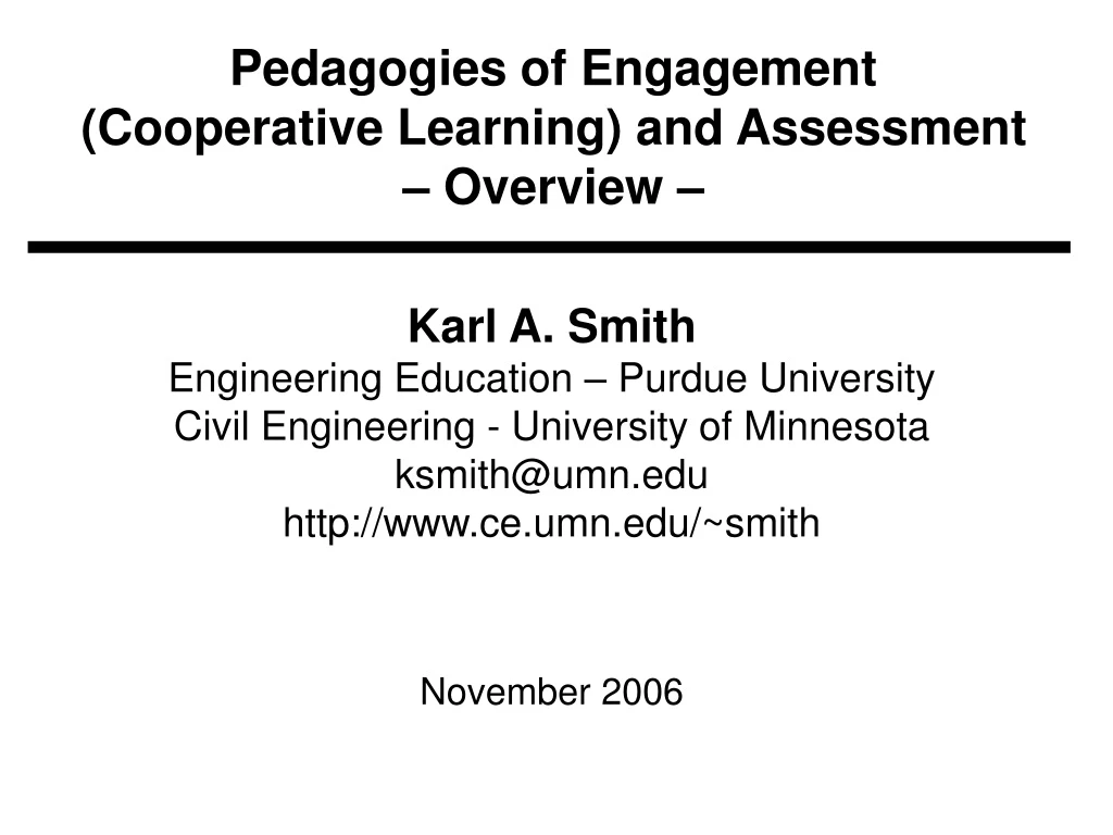 pedagogies of engagement cooperative learning and assessment overview