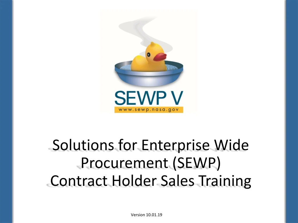 solutions for enterprise wide procurement sewp contract holder sales training