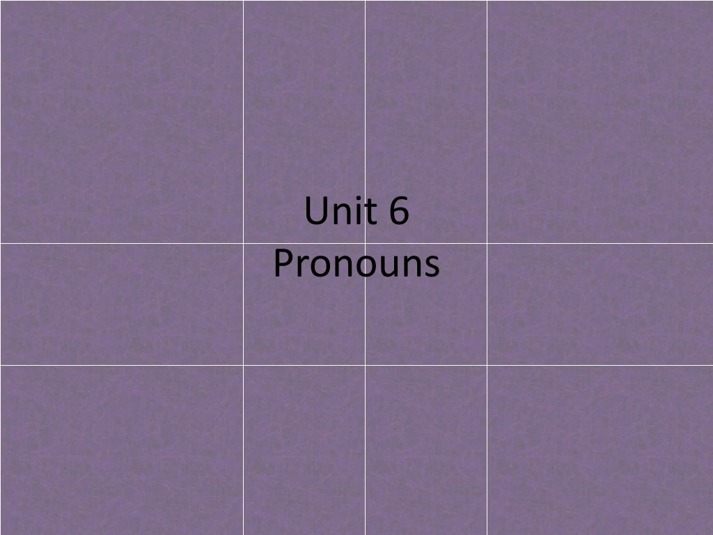 unit 6 pronouns