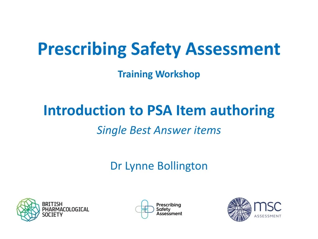 prescribing safety assessment training workshop