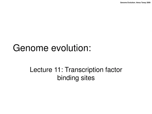 Genome evolution:
