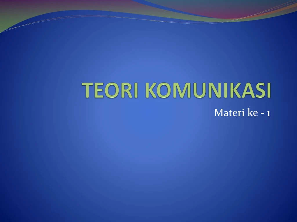 teori komunikasi