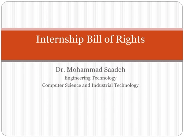 Internship Bill of Rights