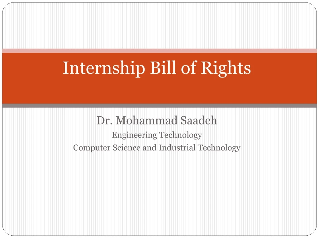 internship bill of rights