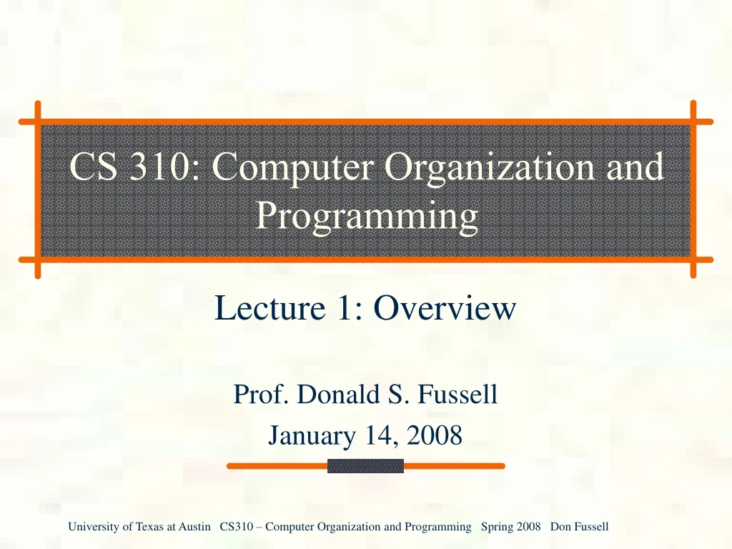 cs 310 computer organization and programming