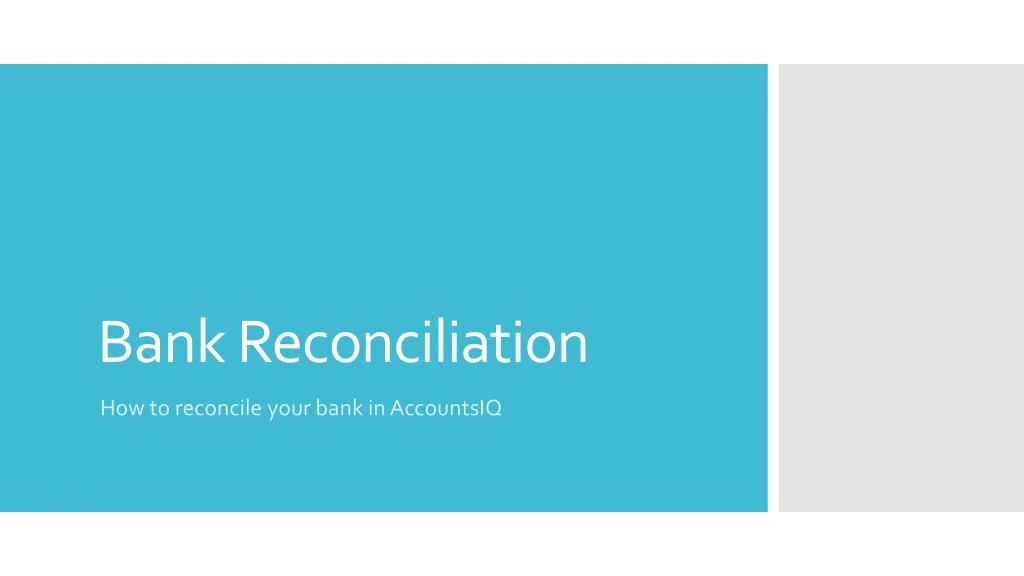 bank reconciliation