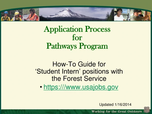 Application Process for Pathways Program