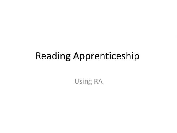 Reading Apprenticeship