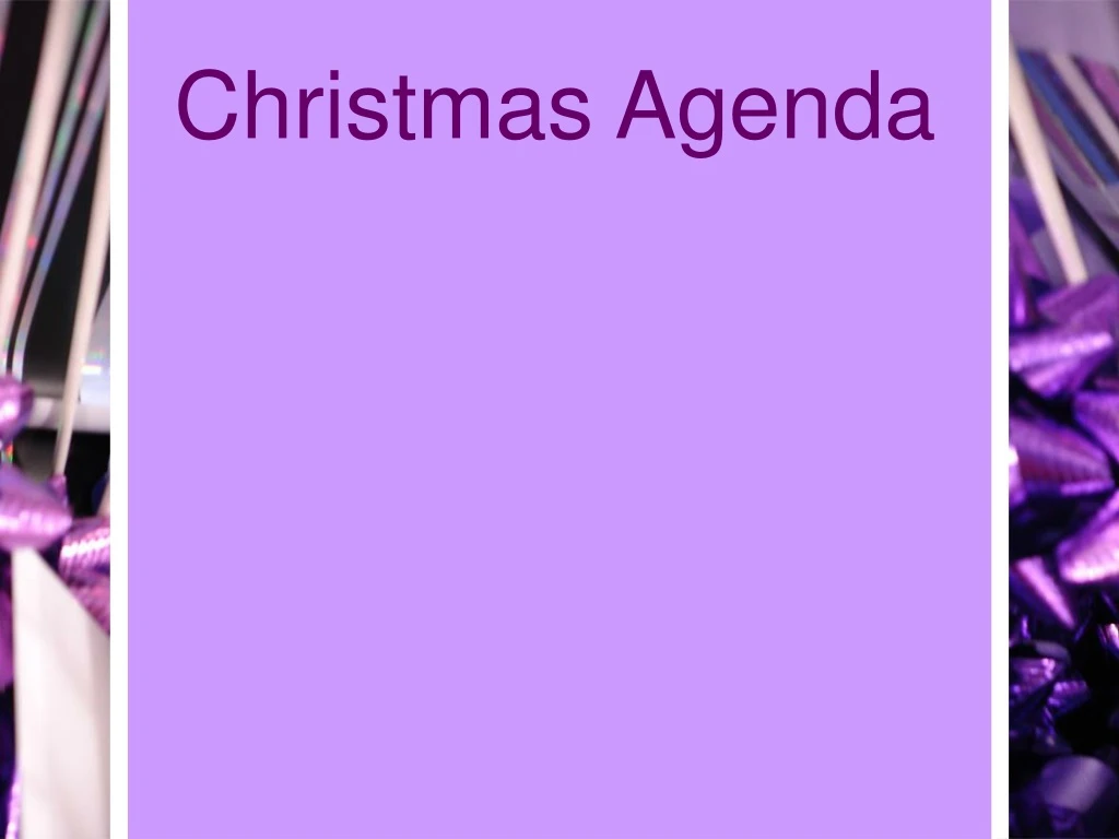 christmas agenda