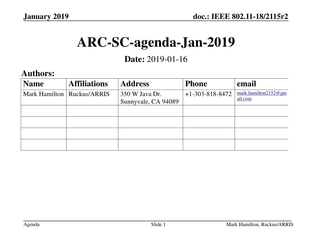 arc sc agenda jan 2019