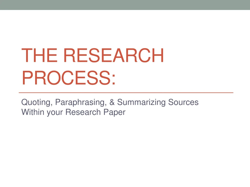 the research process