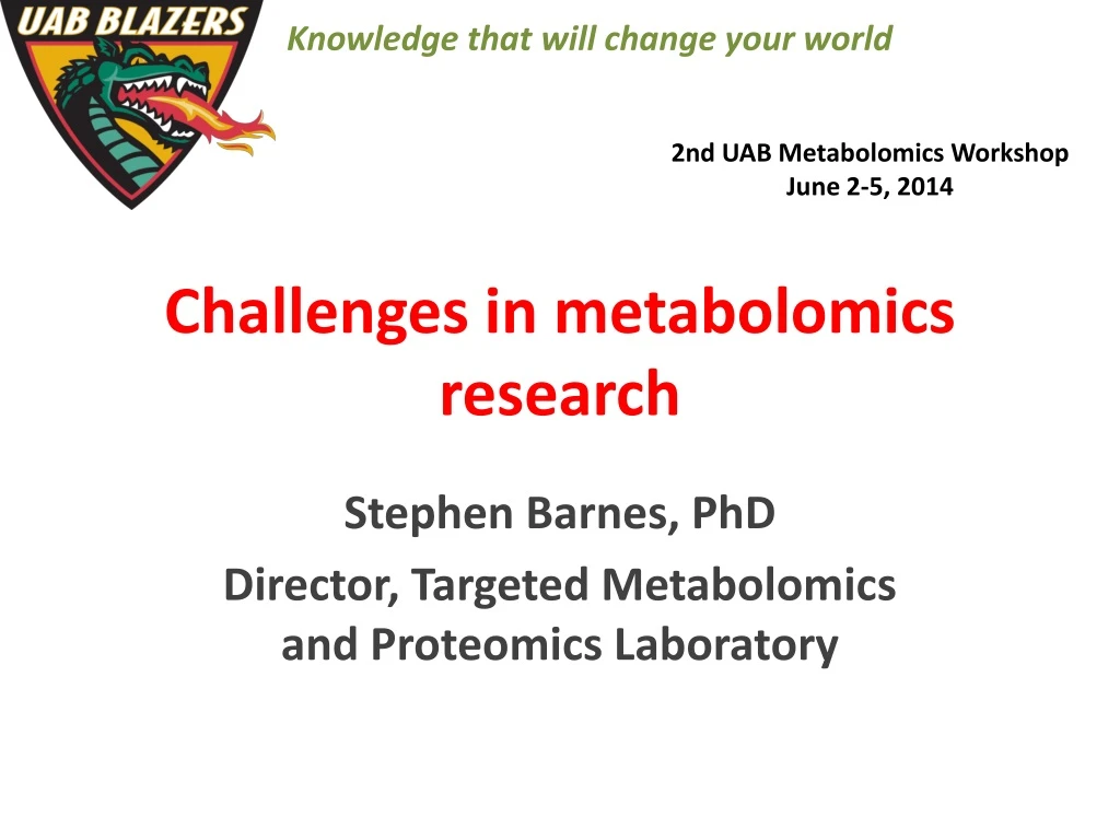 challenges in metabolomics research