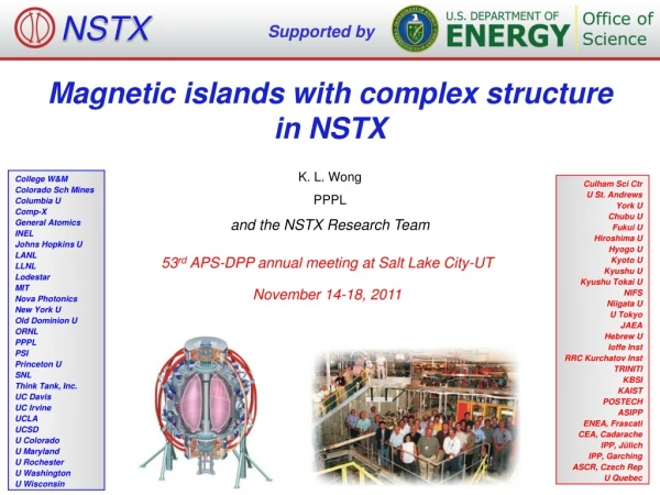 Magnetic islands with complex structure in NSTX