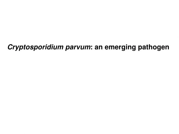 Cryptosporidium parvum : an emerging pathogen