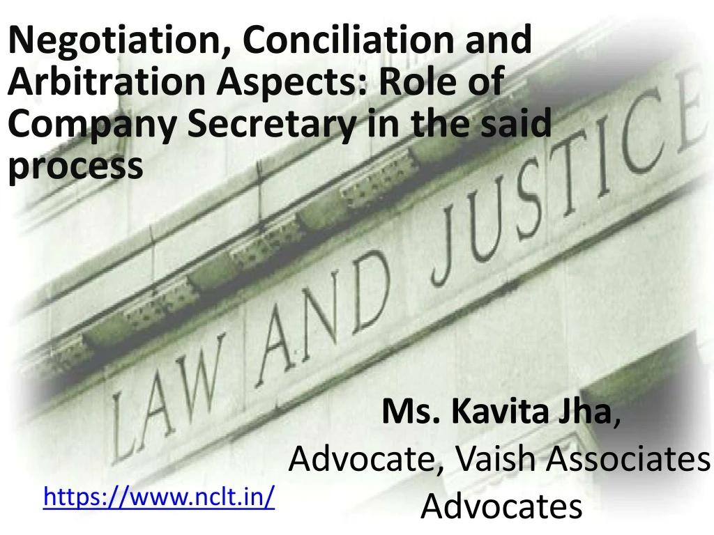 negotiation conciliation and arbitration aspects role of company secretary in the said process