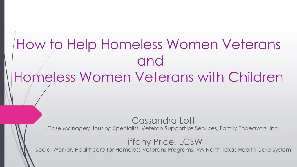 how to help homeless women veterans and homeless women veterans with children