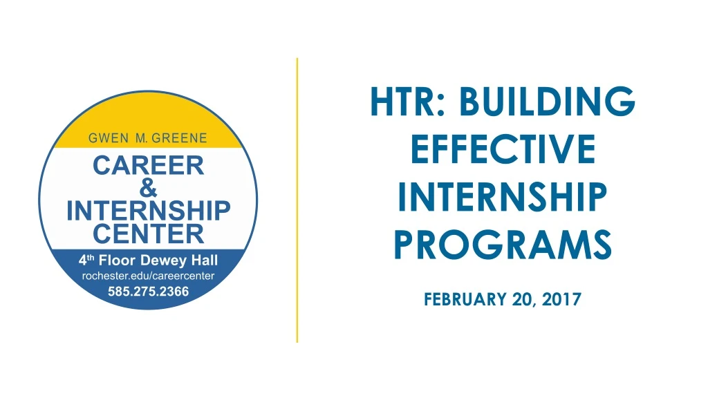 htr building effective internship programs