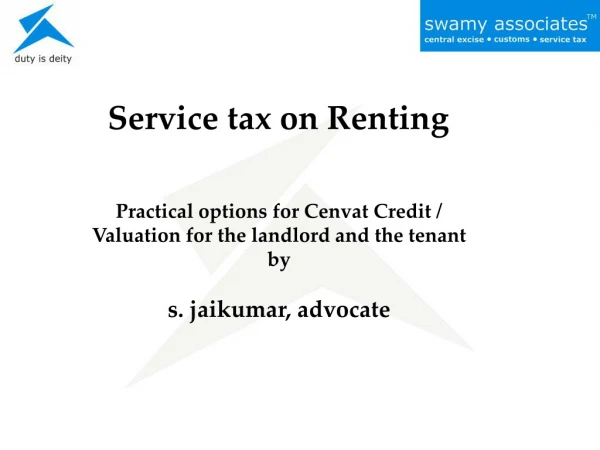 Service tax on Renting