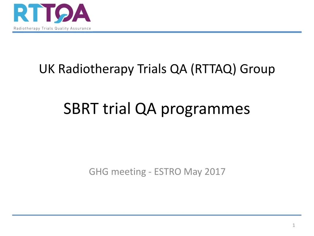 uk radiotherapy trials qa rttaq group