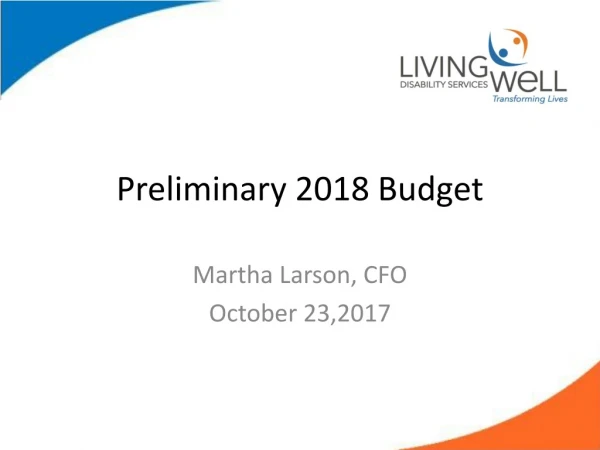 Preliminary 2018 Budget