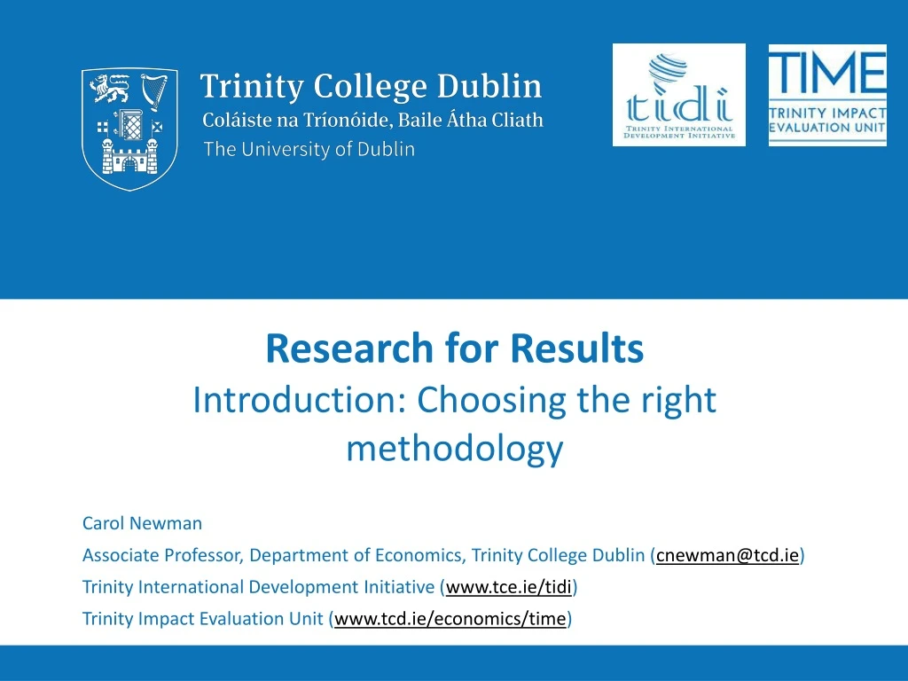 research for results introduction choosing the right methodology