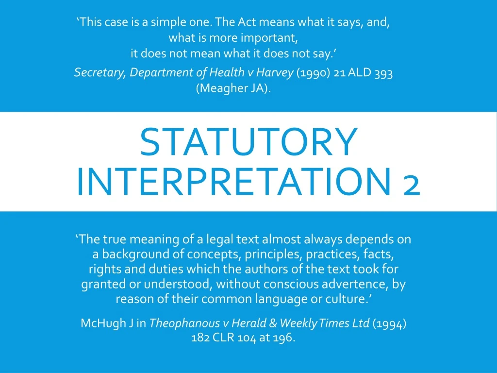 statutory interpretation 2