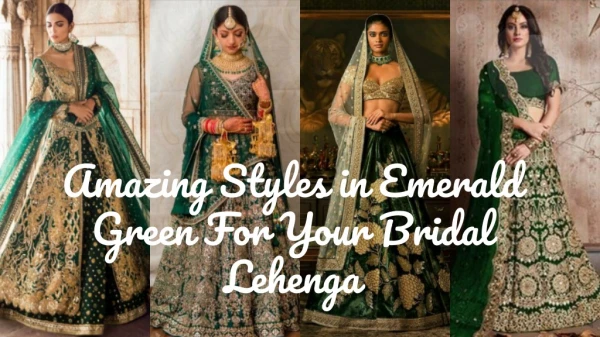 Emerald Green Designer Bridal Lehenga Online
