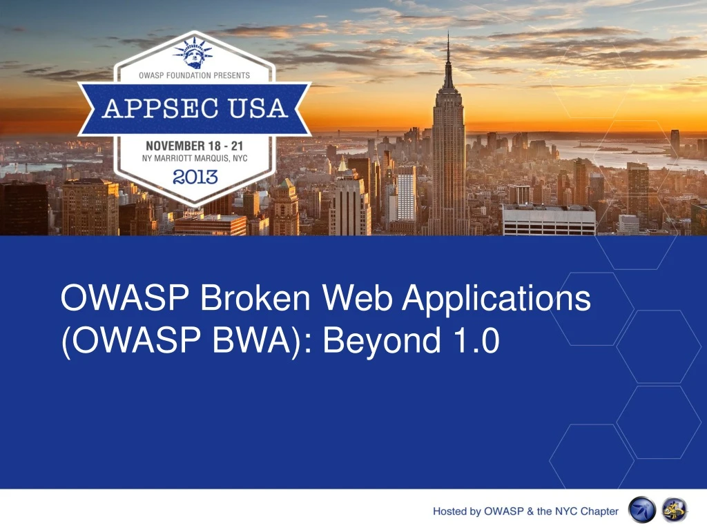 owasp broken web applications owasp bwa beyond 1 0