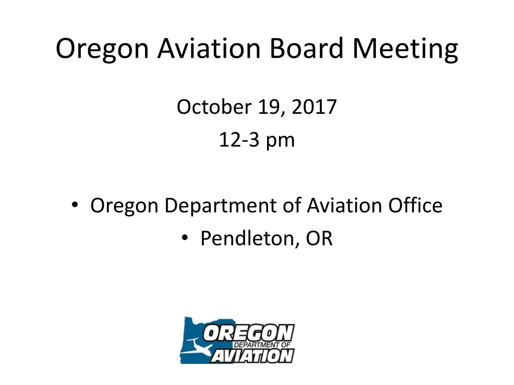 oregon aviation board meeting