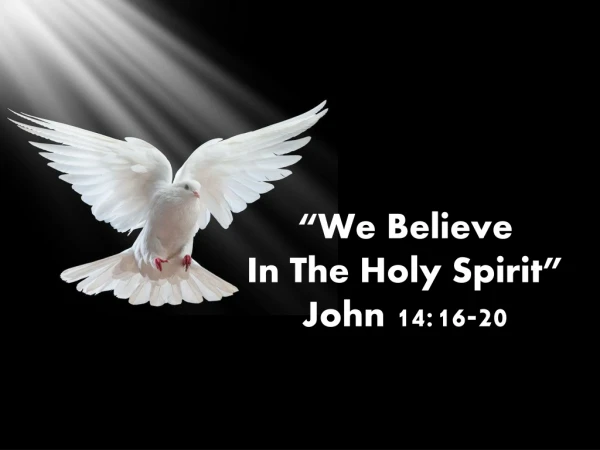 “We Believe In The Holy Spirit” John 14:16-20