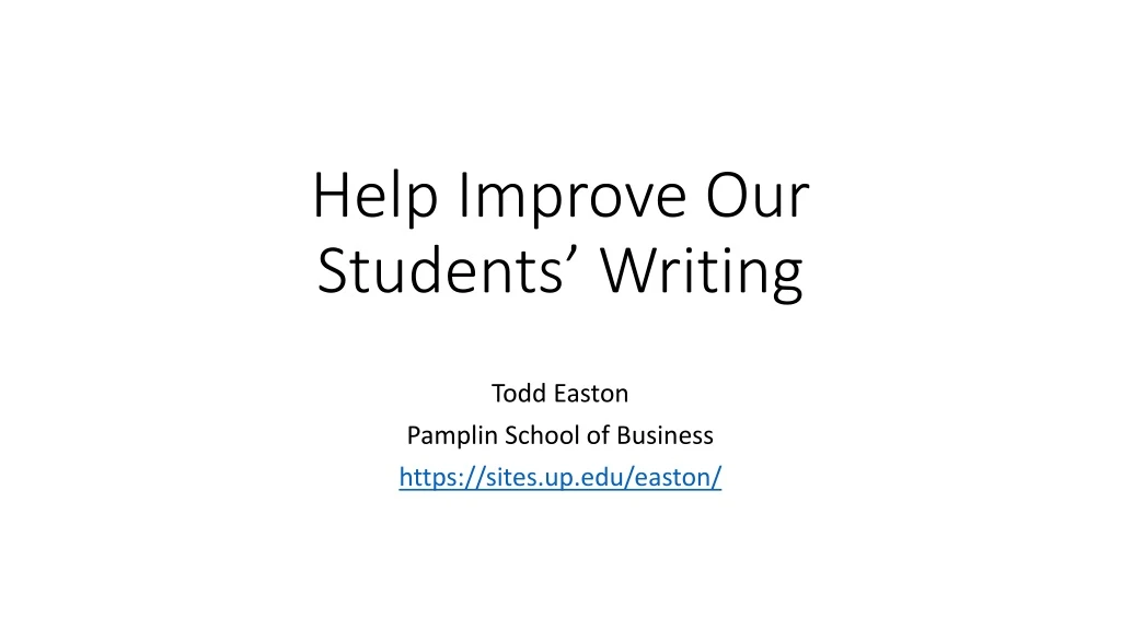 help improve our students writing