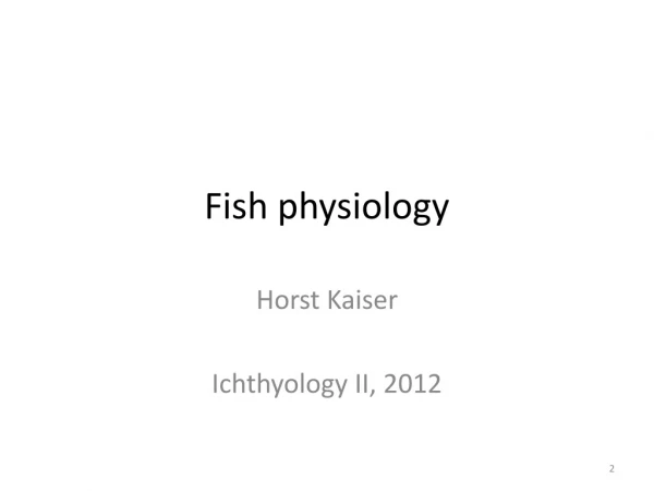 Fish physiology