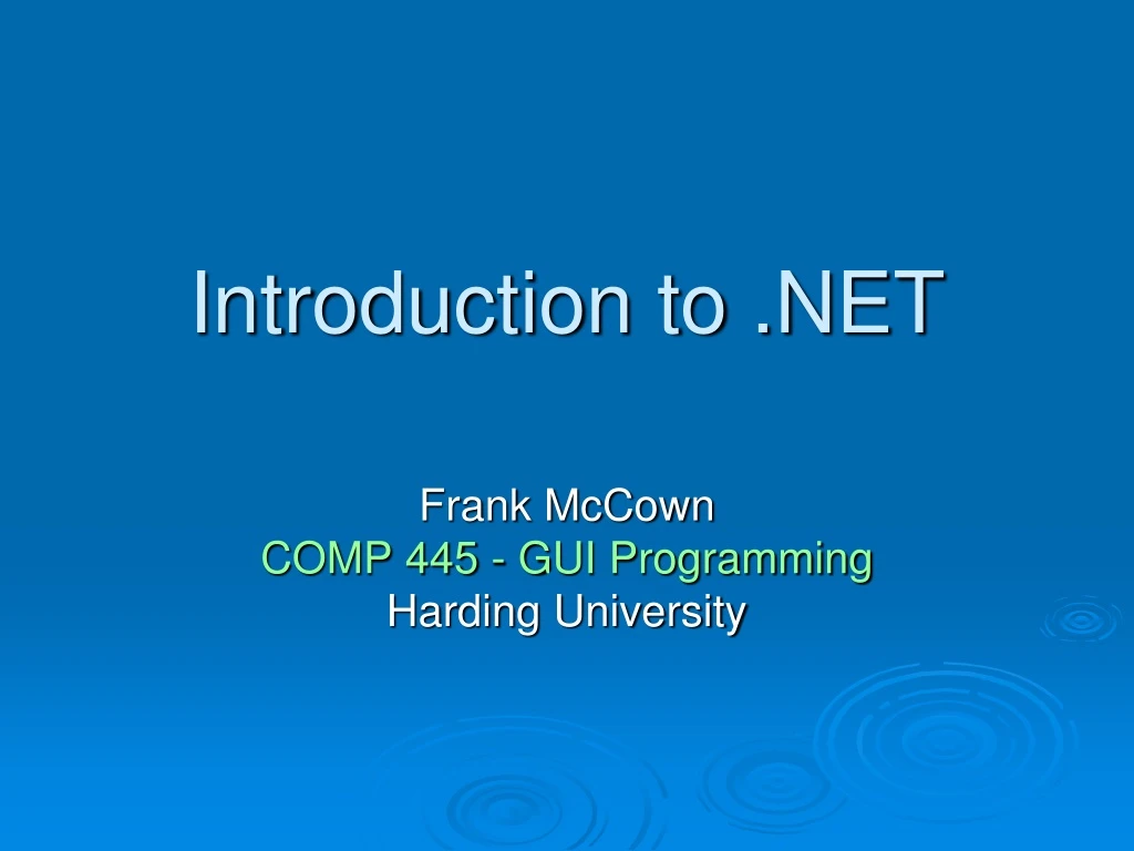 introduction to net